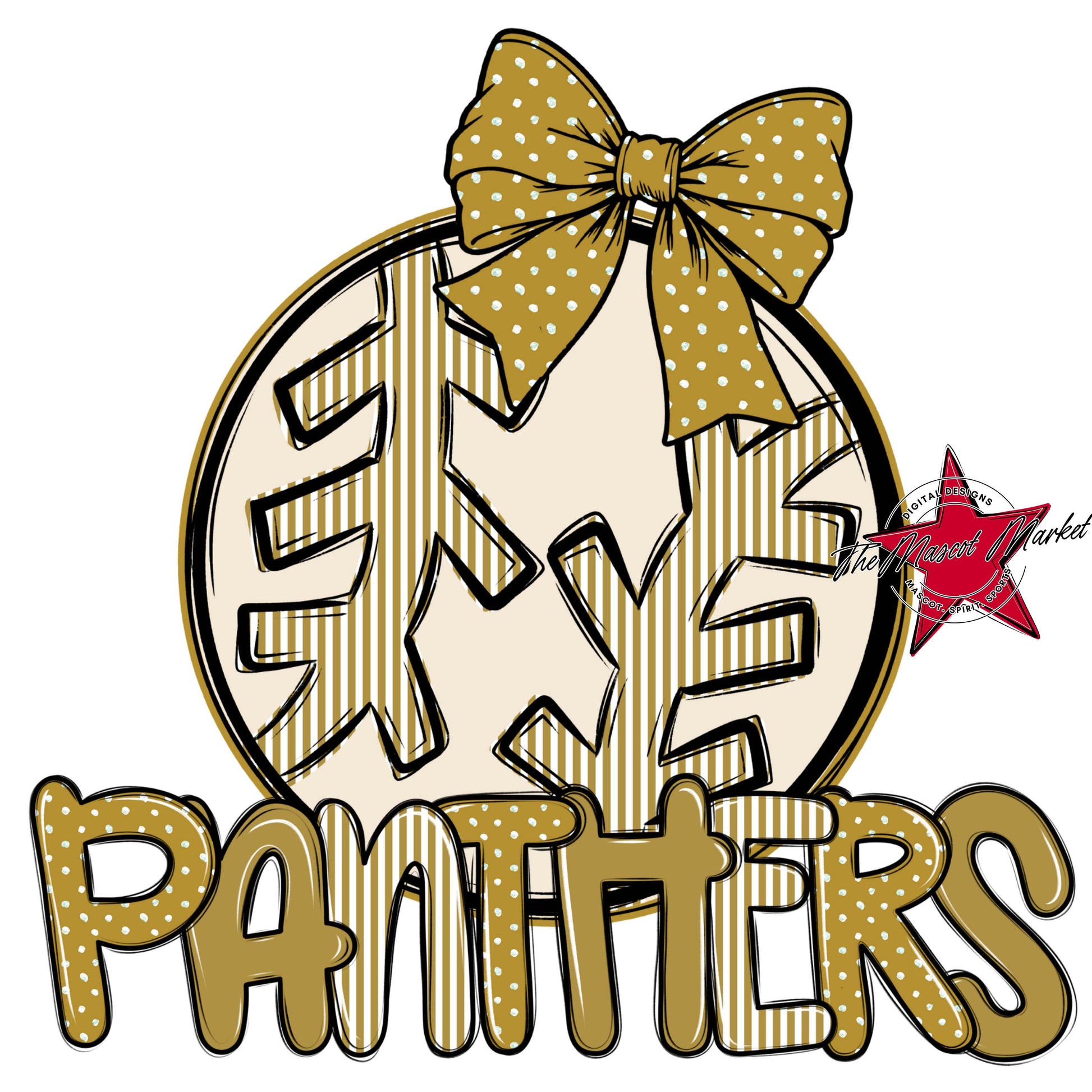 Panthers Baseball-Softball Spirit Design-Gold