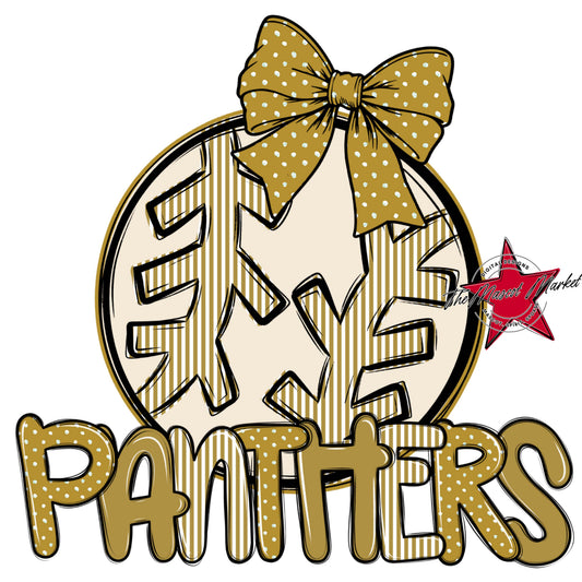 Panthers Baseball-Softball Spirit Design-Gold