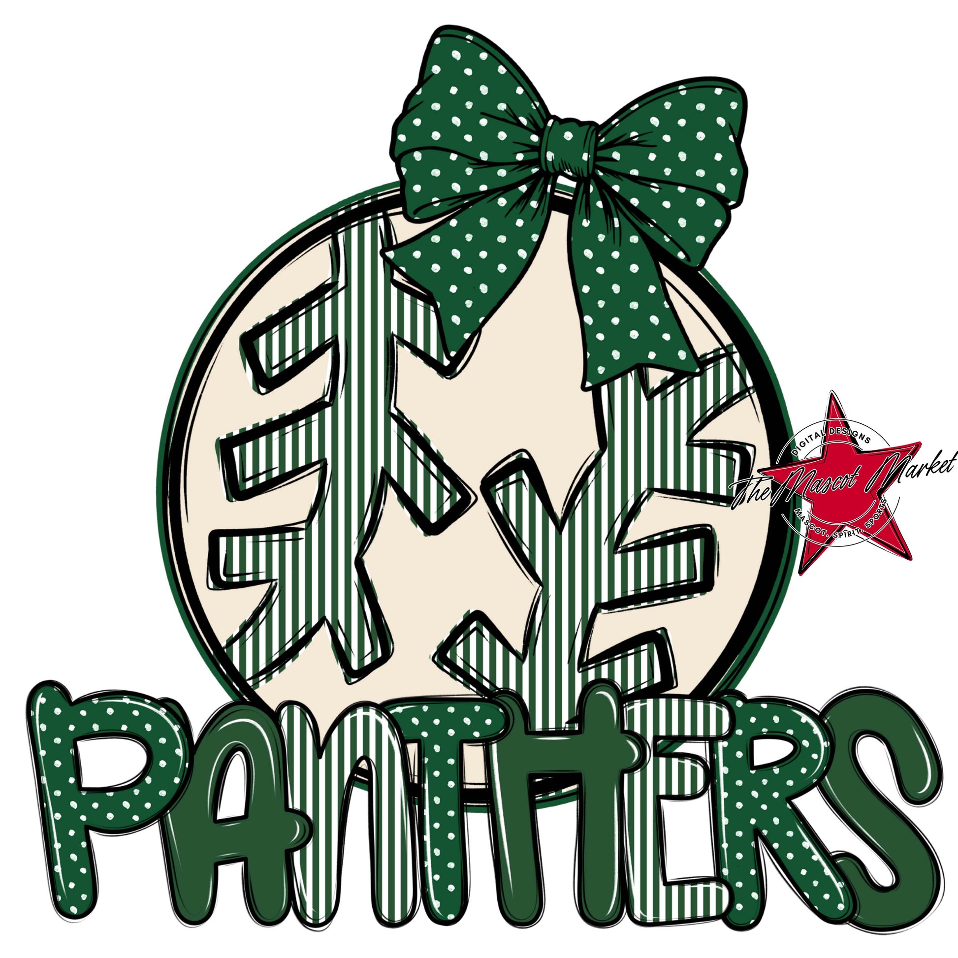 Panthers Baseball-Softball Spirit Design-Green