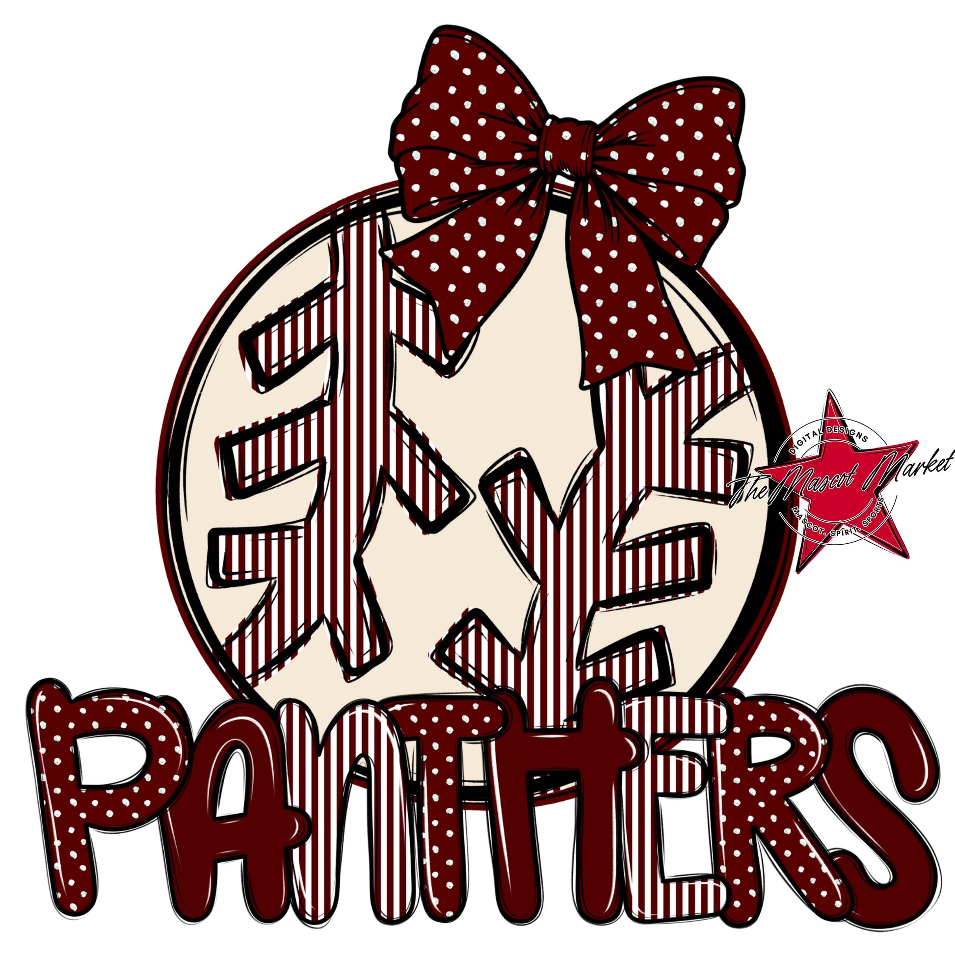 Panthers Baseball-Softball Spirit Design-Maroon