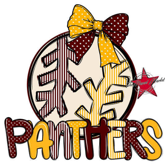 Panthers Baseball-Softball Spirit Design-Maroon & Yellow