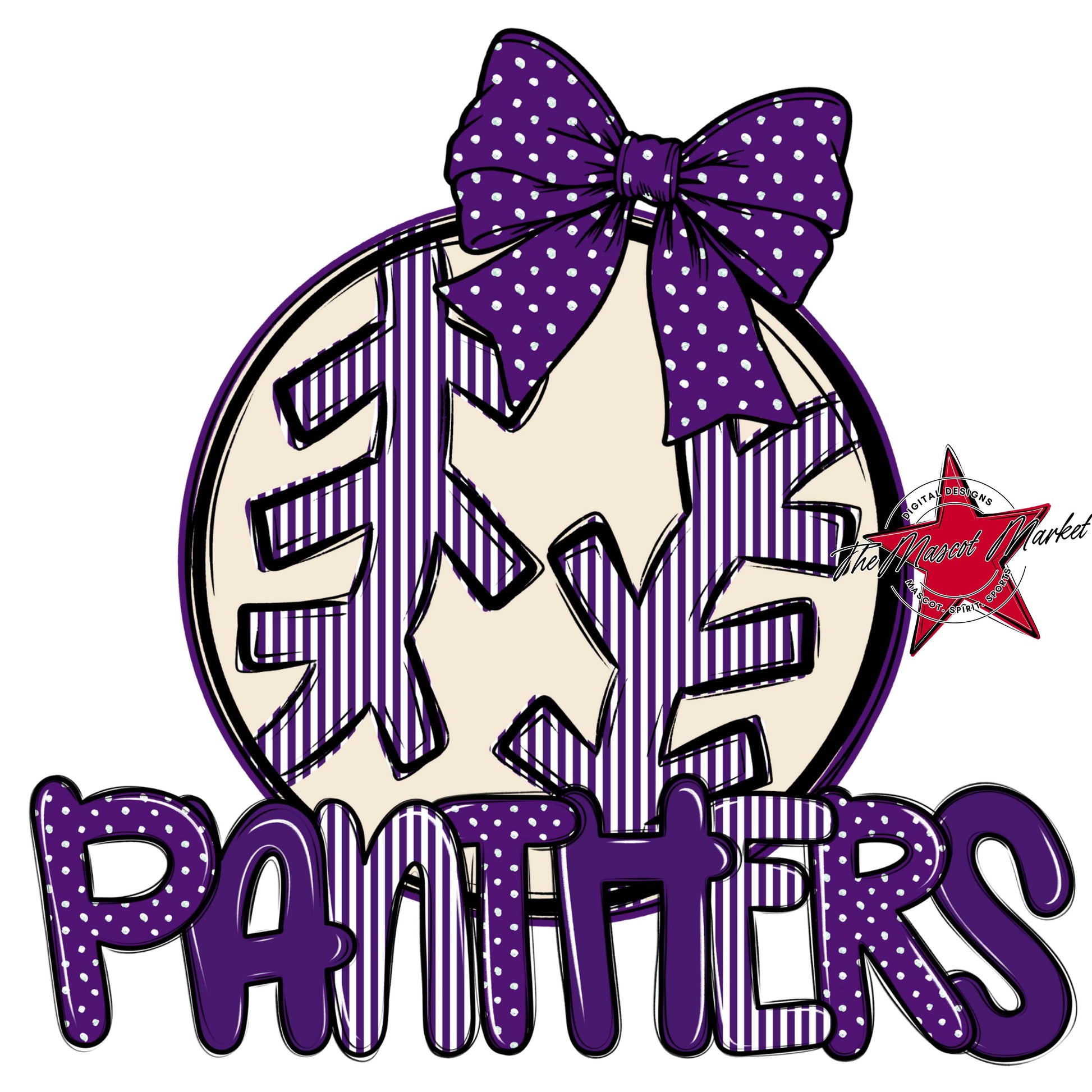 Panthers Baseball-Softball Spirit Design-Purple