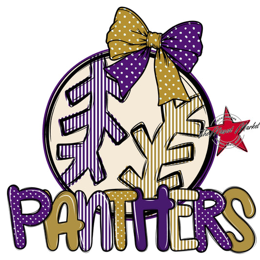 Panthers Baseball-Softball Spirit Design-Purple & Gold