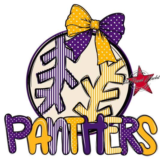 Panthers Baseball-Softball Spirit Design-Purple & Yellow