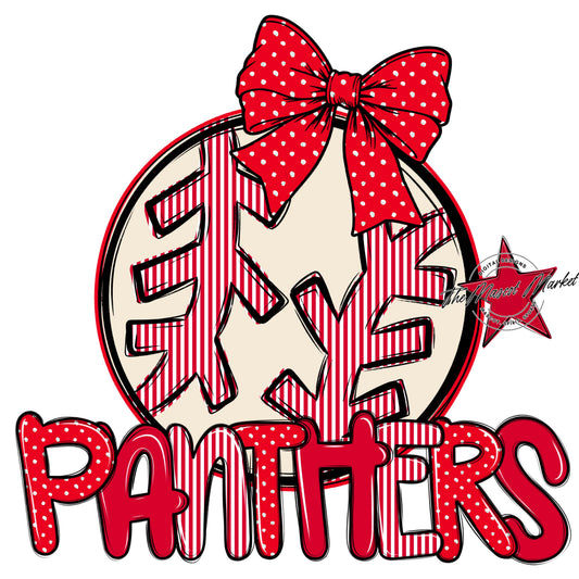 Panthers Baseball-Softball Spirit Design-Red