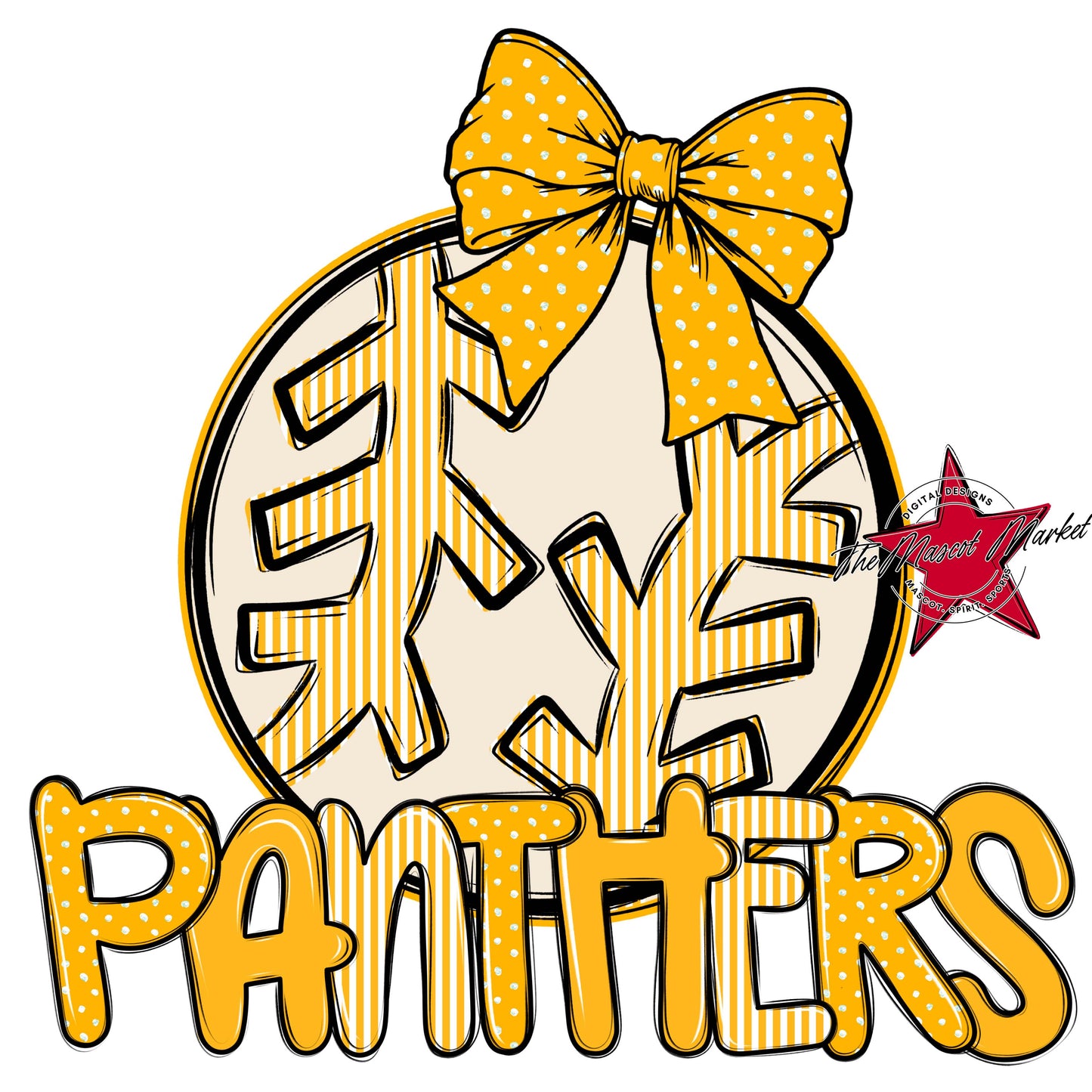 Panthers Baseball-Softball Spirit Design-Yellow
