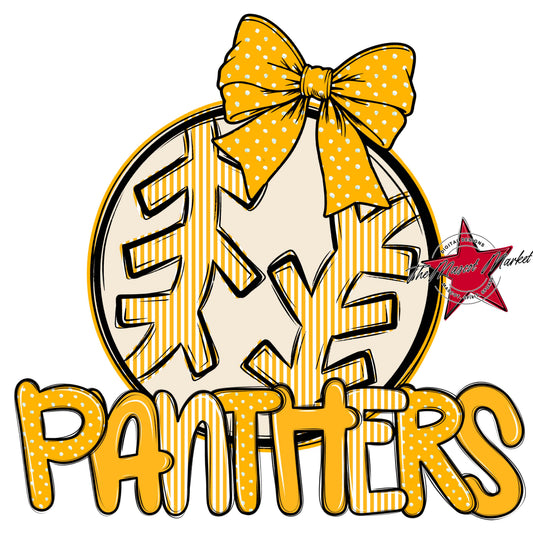 Panthers Baseball-Softball Spirit Design-Yellow