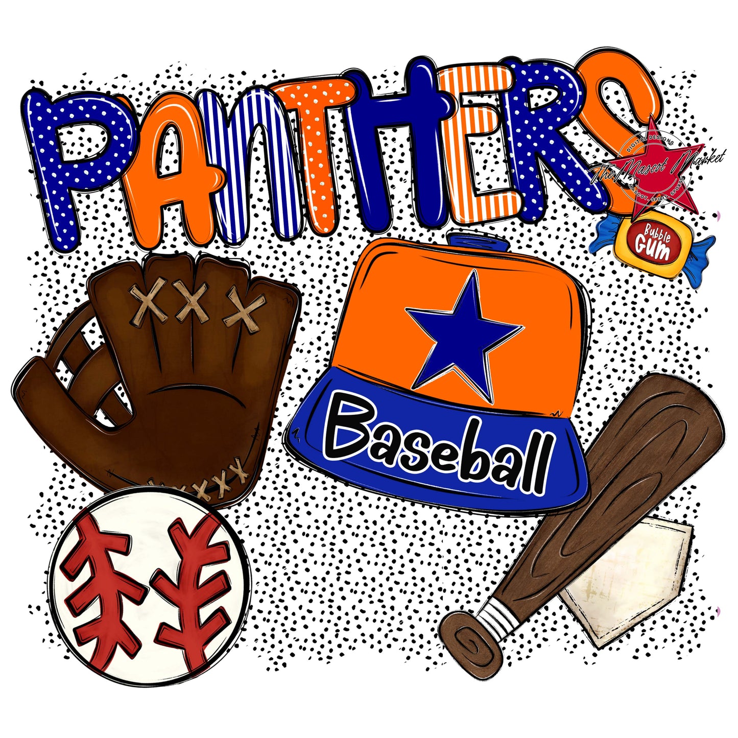 Panthers Baseball Spirit-Blue & Orange
