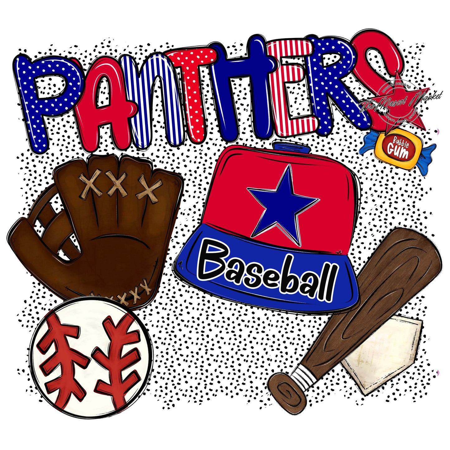 Panthers Baseball Spirit-Blue & Red