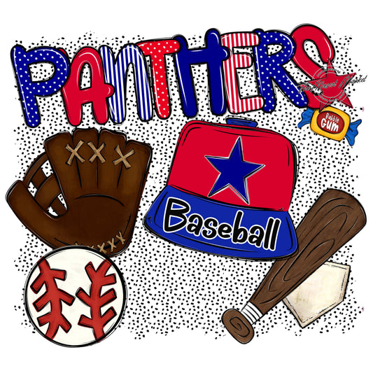 Panthers Baseball Spirit-Blue & Red