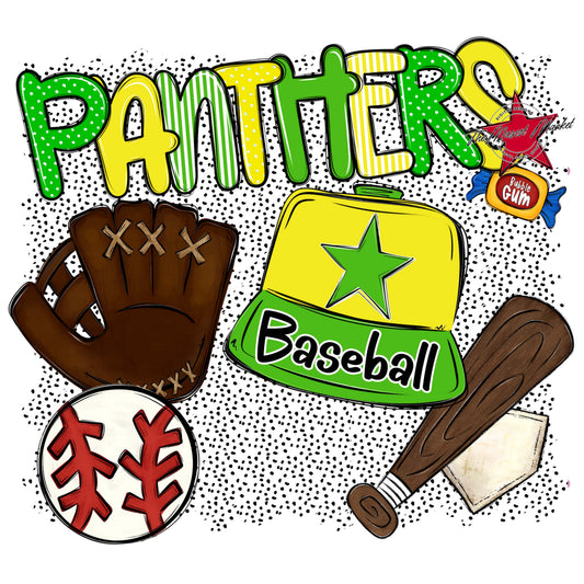Panthers Baseball Spirit-Bright Green & Bright Yellow