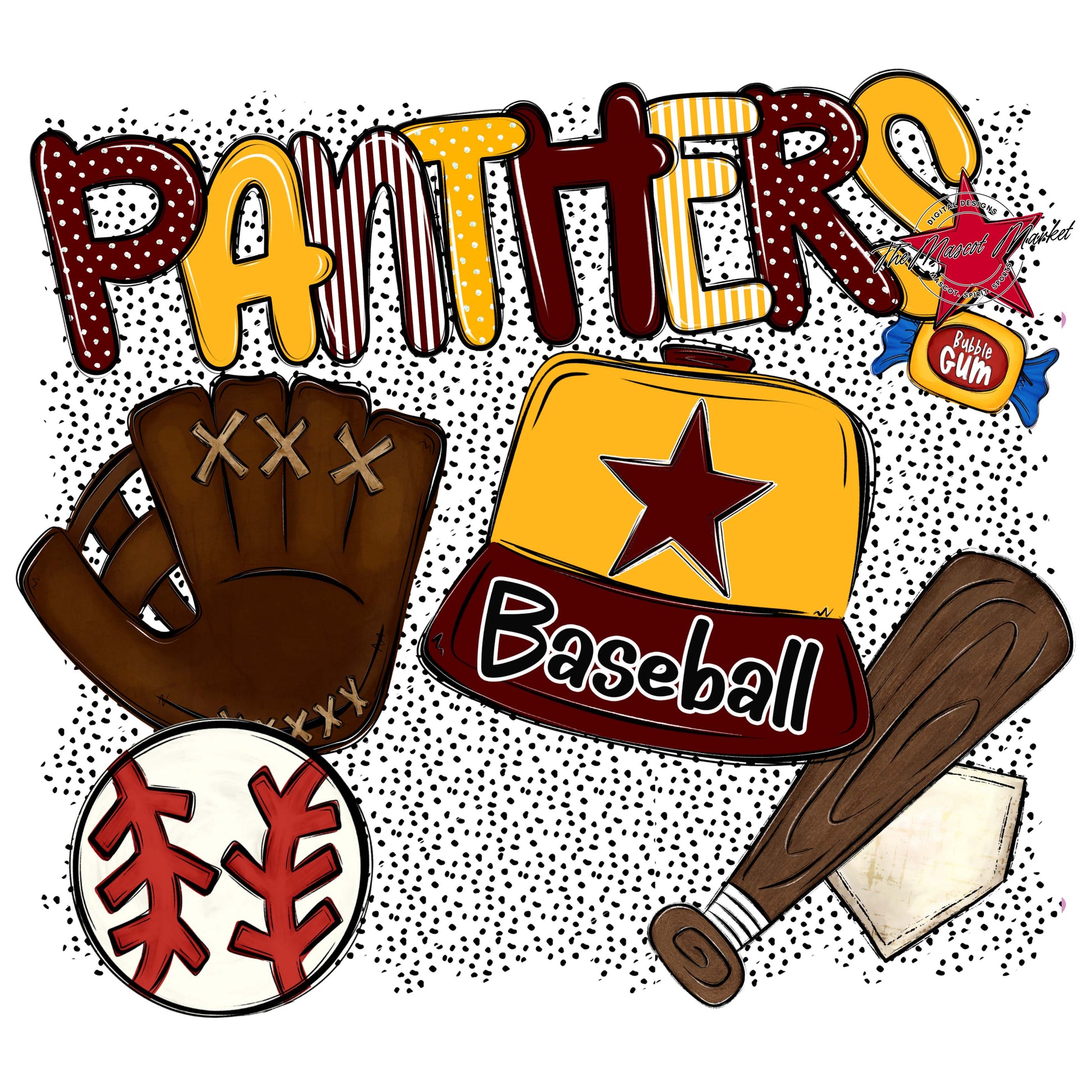 Panthers Baseball Spirit-Maroon & Yellow