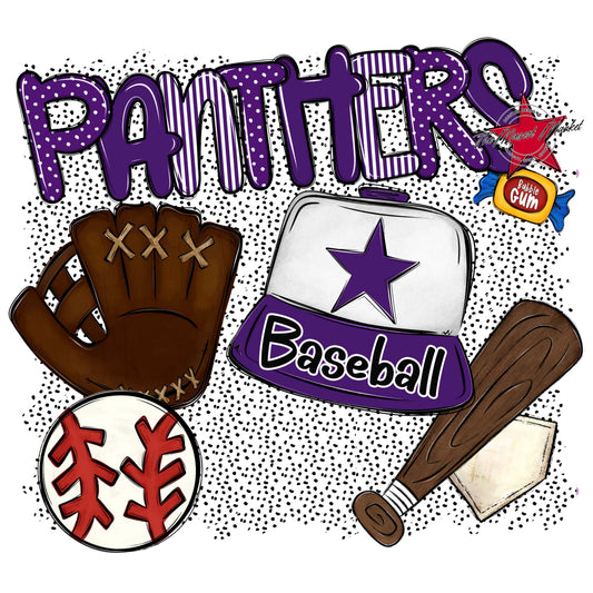 Panthers Baseball Spirit-Purple