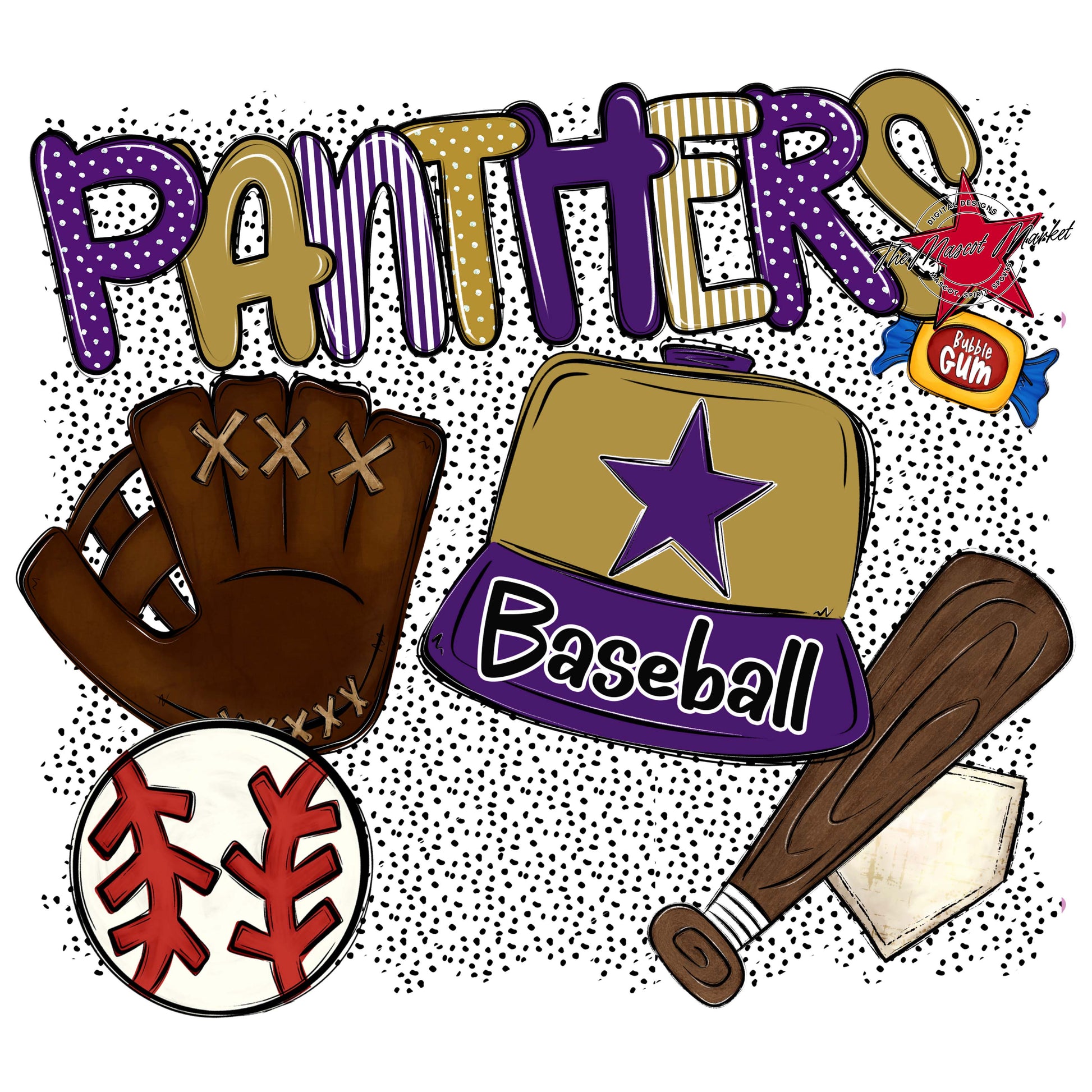 Panthers Baseball Spirit-Purple & Gold