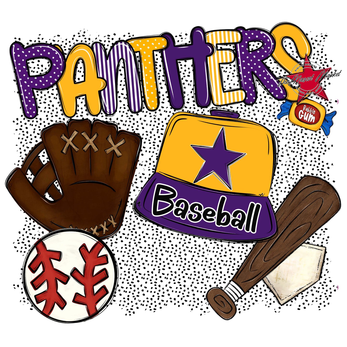 Panthers Baseball Spirit-Purple & Yellow