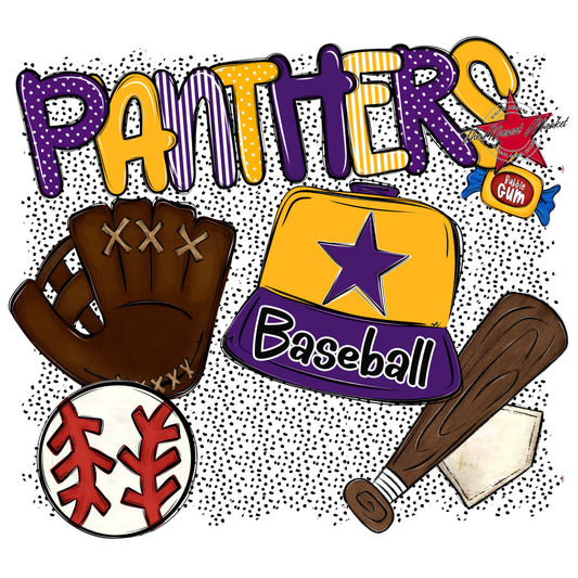 Panthers Baseball Spirit-Purple & Yellow