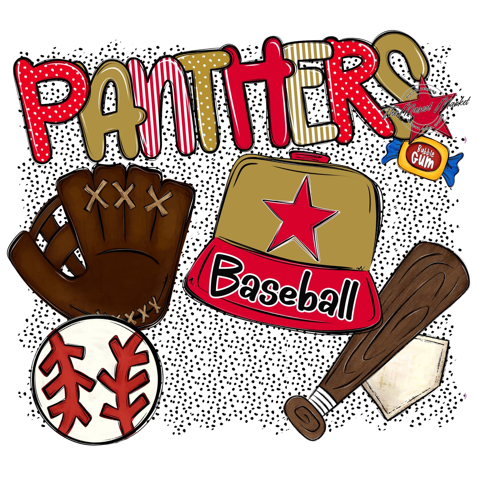 Panthers Baseball Spirit-Red & Gold