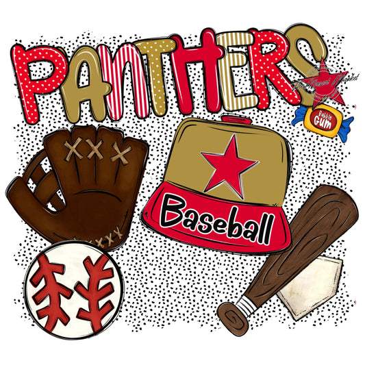 Panthers Baseball Spirit-Red & Gold
