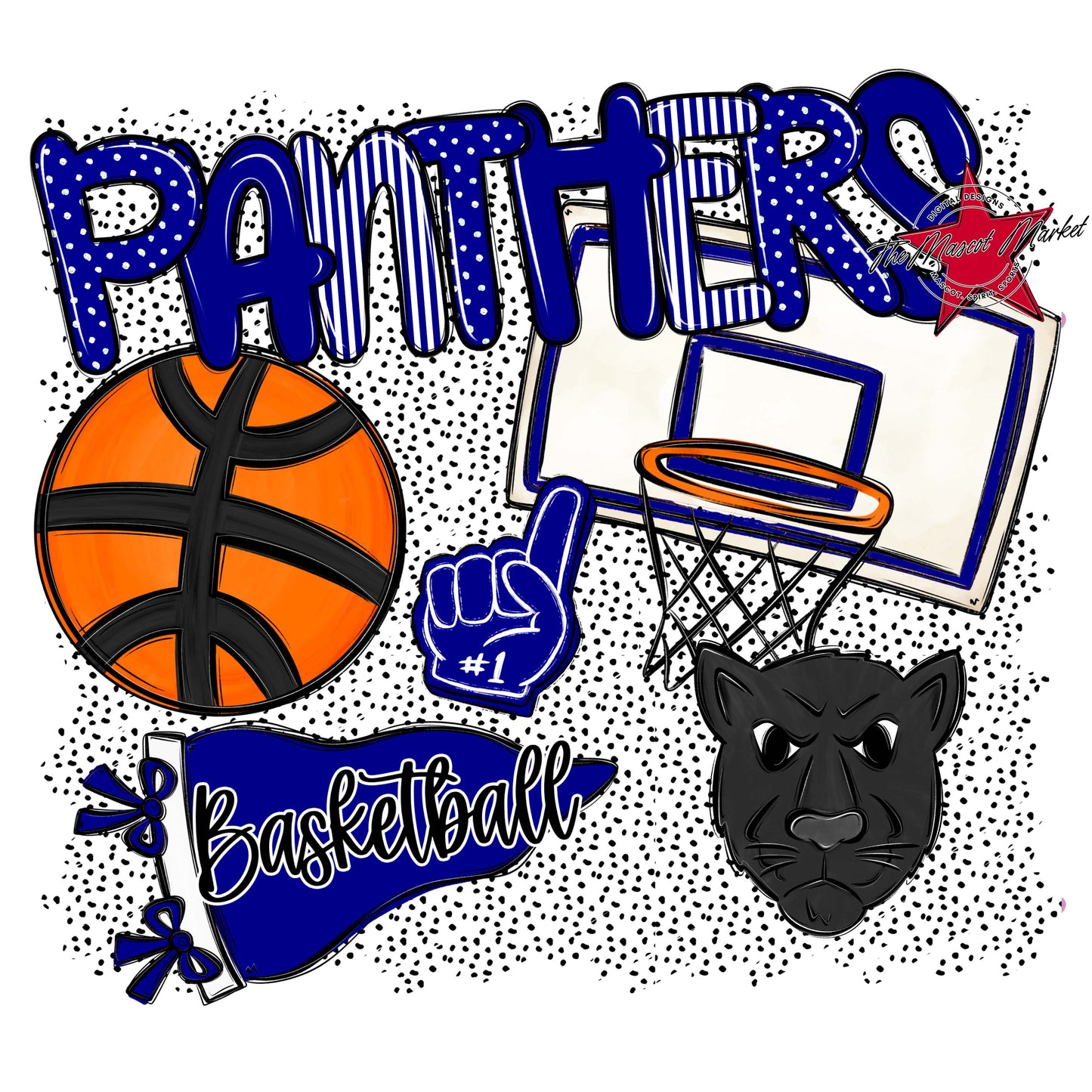 Panthers Basketball Spirit-Blue