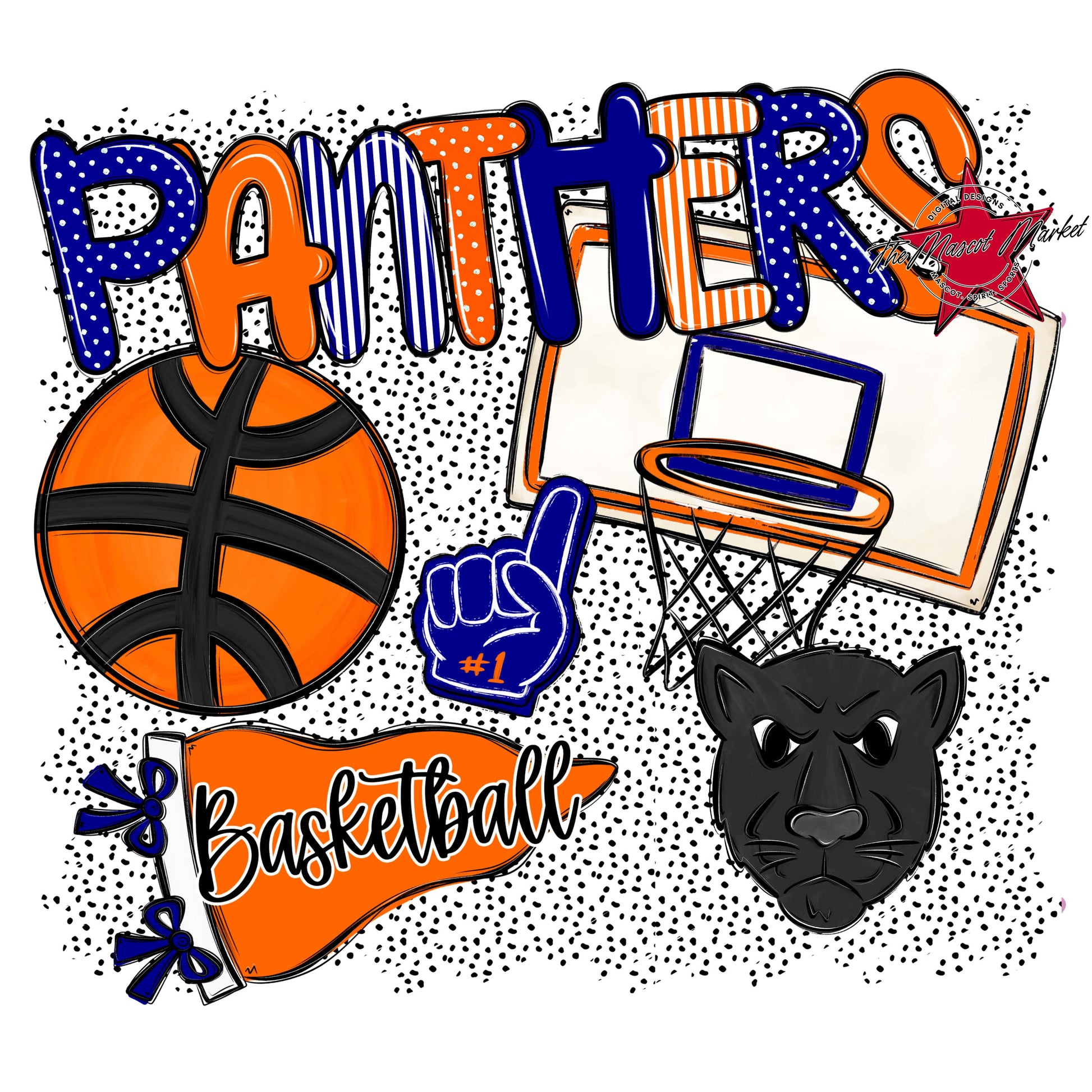 Panthers Basketball Spirit-Blue & Orange