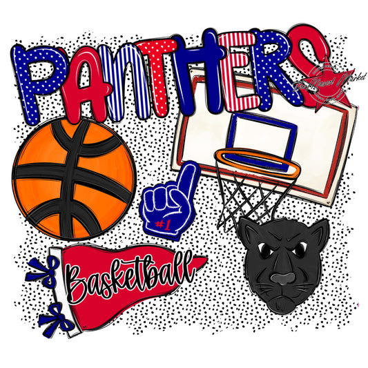 Panthers Basketball Spirit-Blue & Red