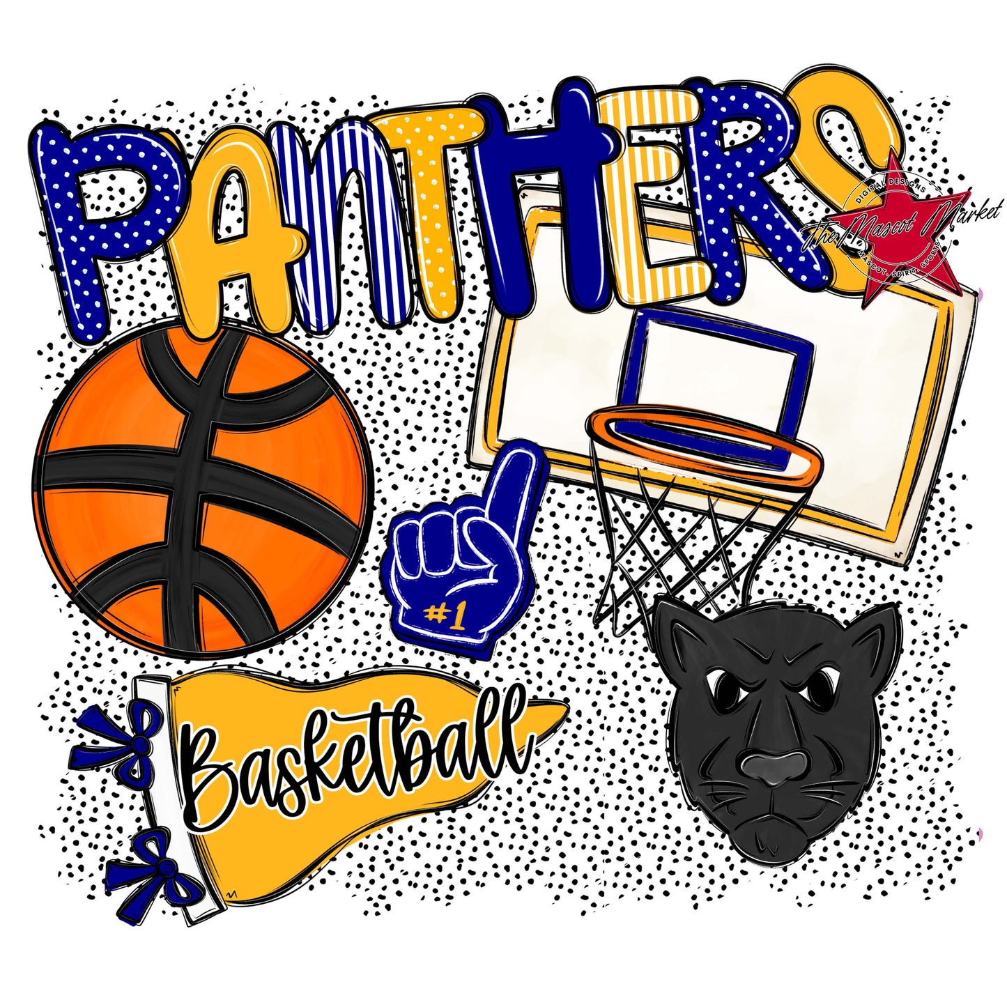 Panthers Basketball Spirit-Blue & Yellow