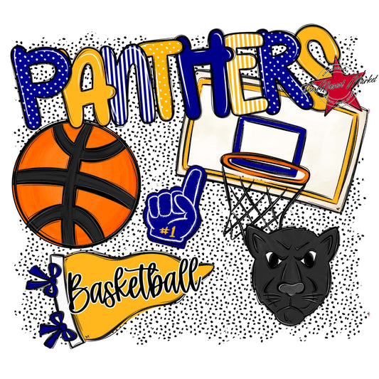 Panthers Basketball Spirit-Blue & Yellow