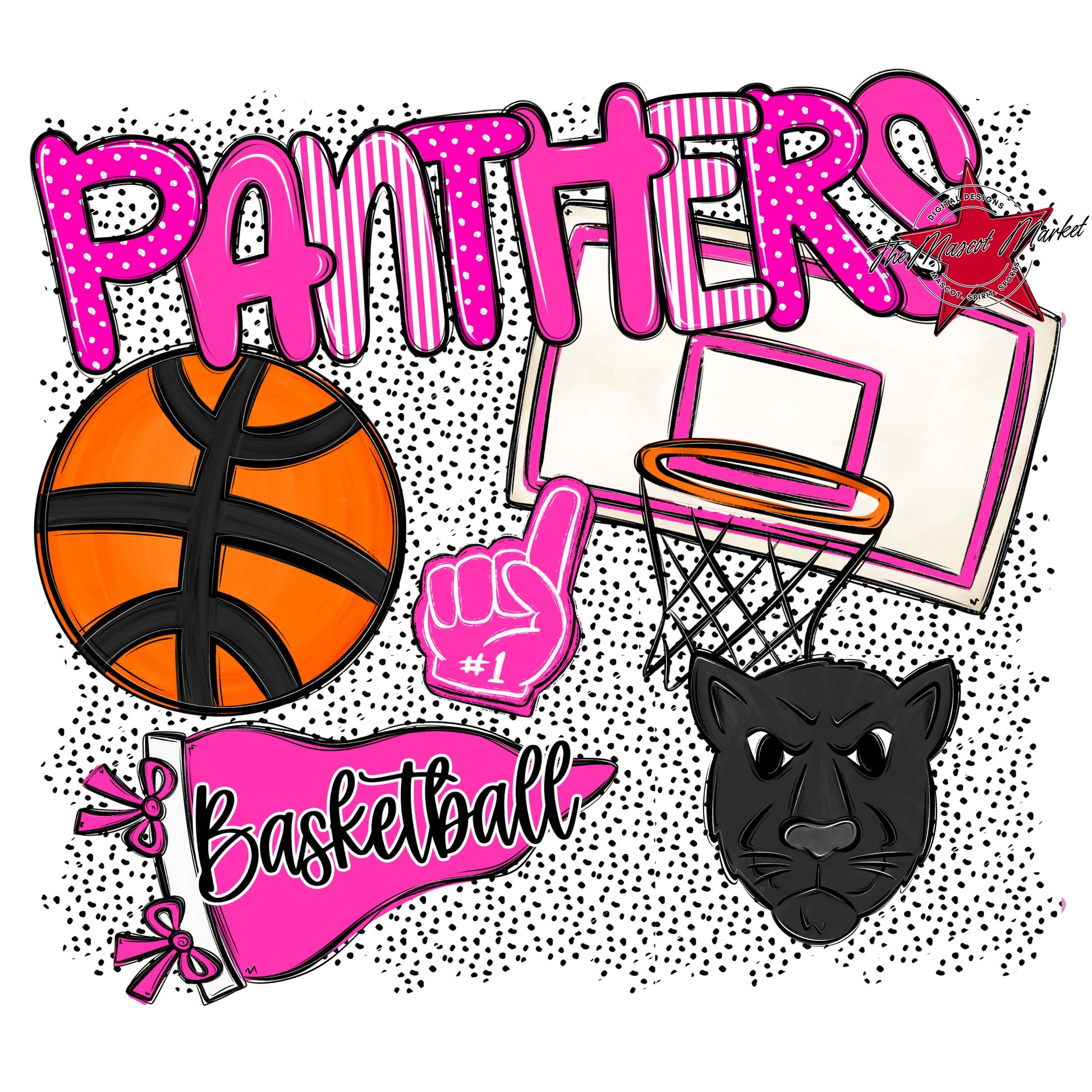 Panthers Basketball Spirit-Pink