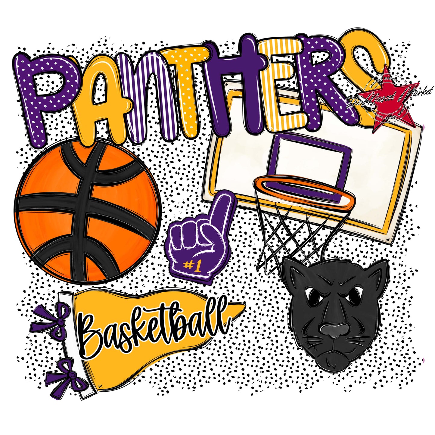 Panthers Basketball Spirit-Purple & Yellow