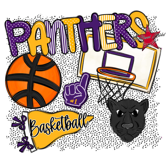 Panthers Basketball Spirit-Purple & Yellow