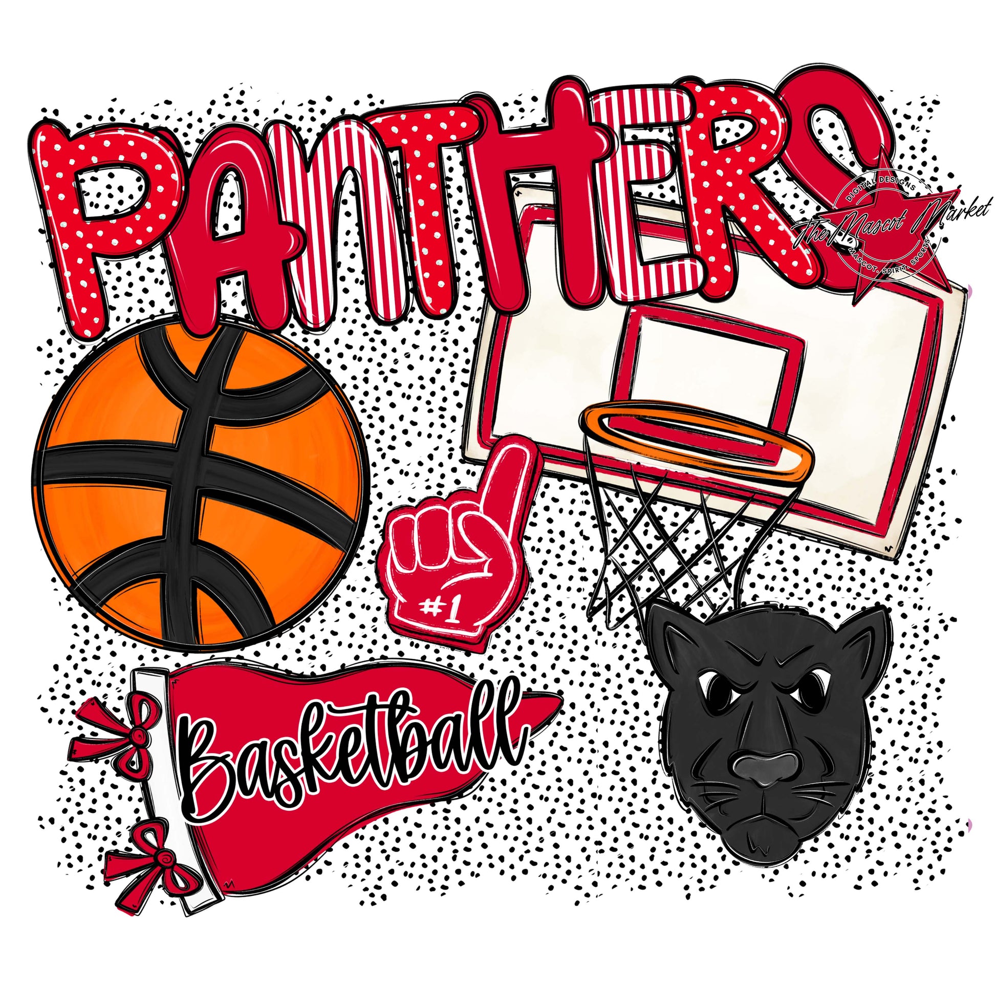 Panthers Basketball Spirit-Red