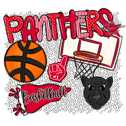 Panthers Basketball Spirit-Red