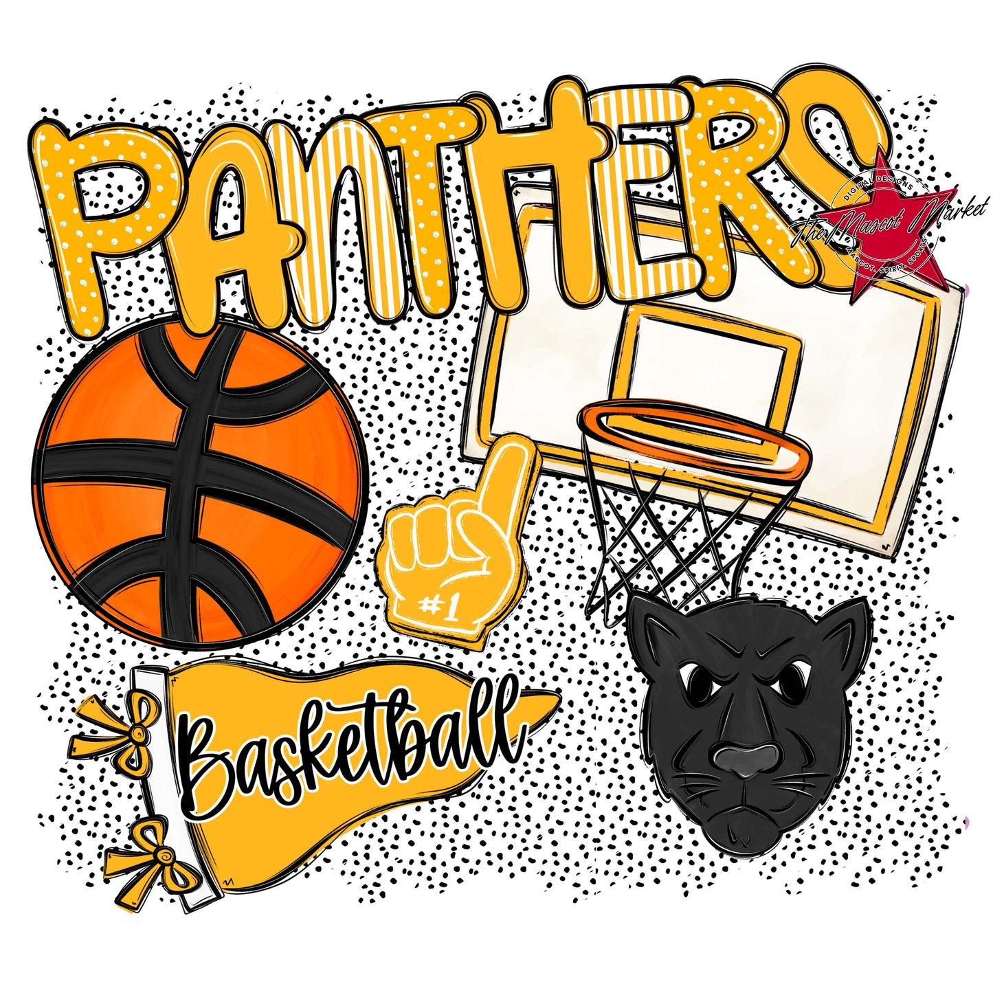 Panthers Basketball Spirit-Yellow