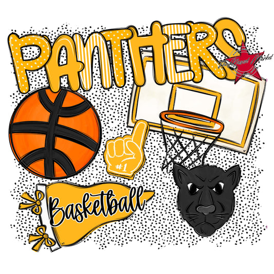 Panthers Basketball Spirit-Yellow