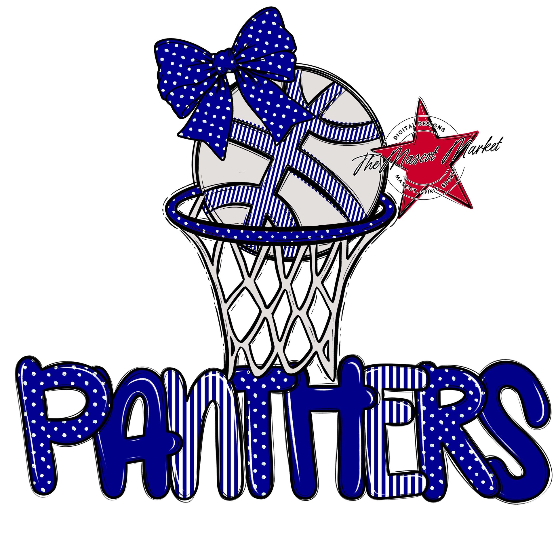 Panthers Basketball Spirit Design-Blue