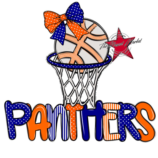 Panthers Basketball Spirit Design-Blue & Orange