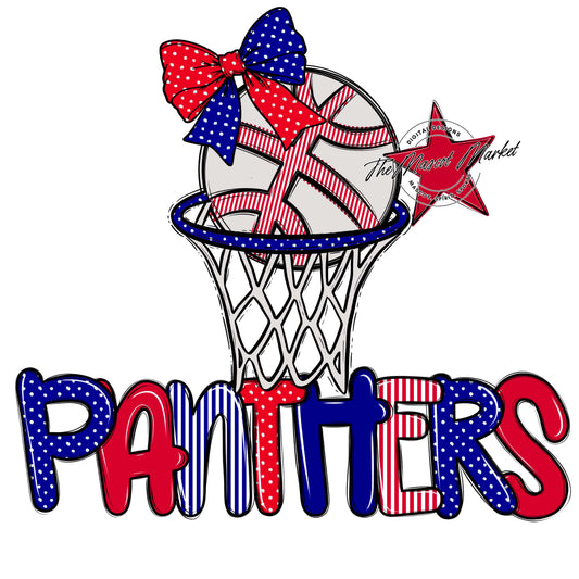 Panthers Basketball Spirit Design-Blue & Red