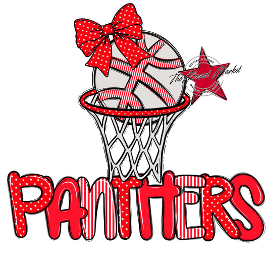 Panthers Basketball Spirit Design-Bright Red