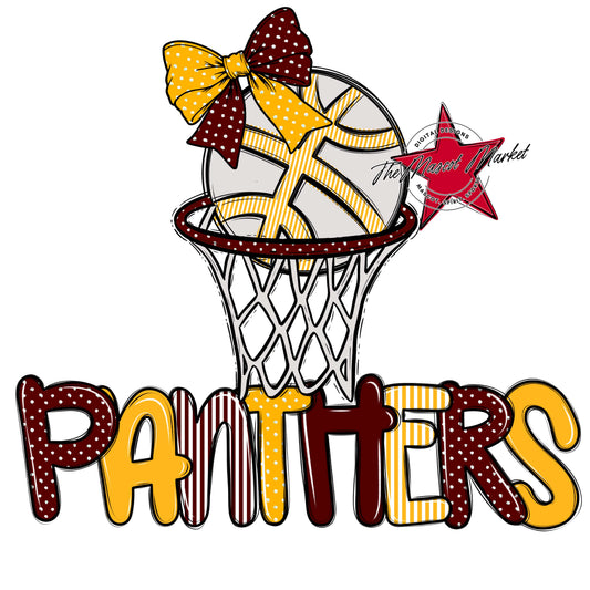 Panthers Basketball Spirit Design-Maroon & Yellow