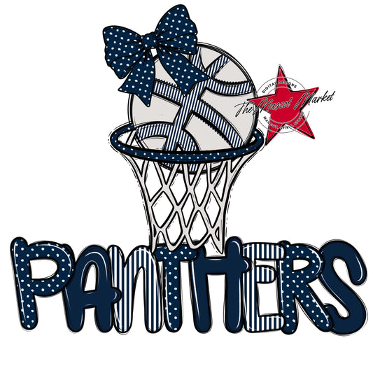 Panthers Basketball Spirit Design-Navy