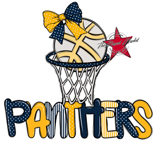 Panthers Basketball Spirit Design-Navy & Yellow