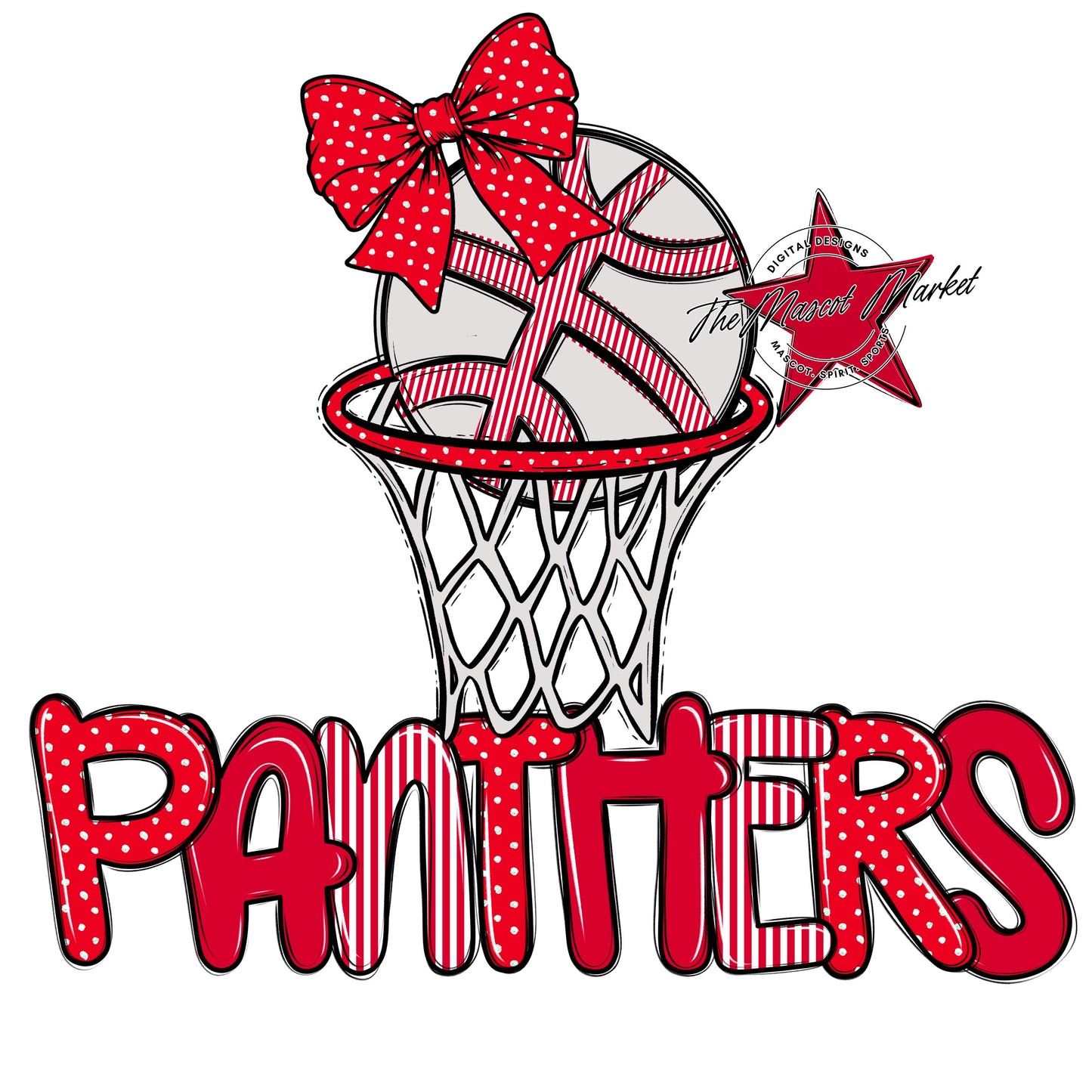 Panthers Basketball Spirit Design-Red