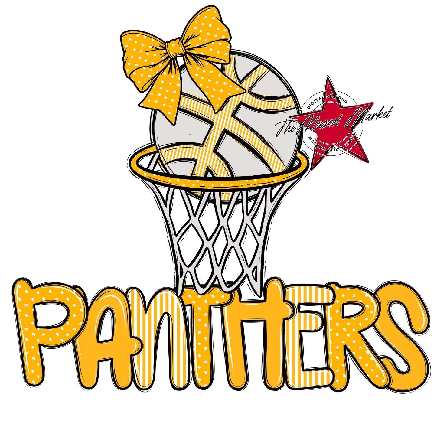 Panthers Basketball Spirit Design-Yellow