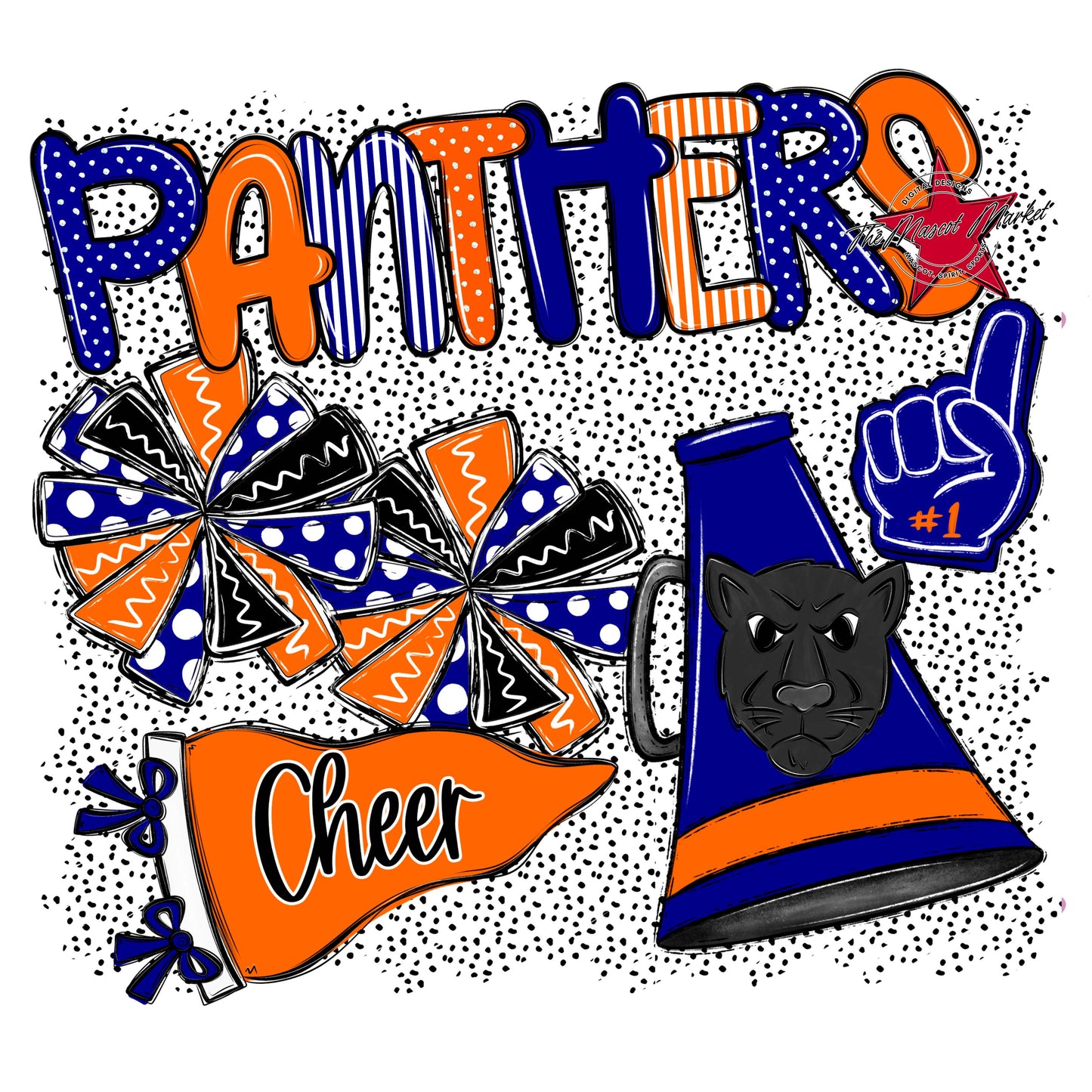 Panthers Cheer Spirit-Blue & Orange