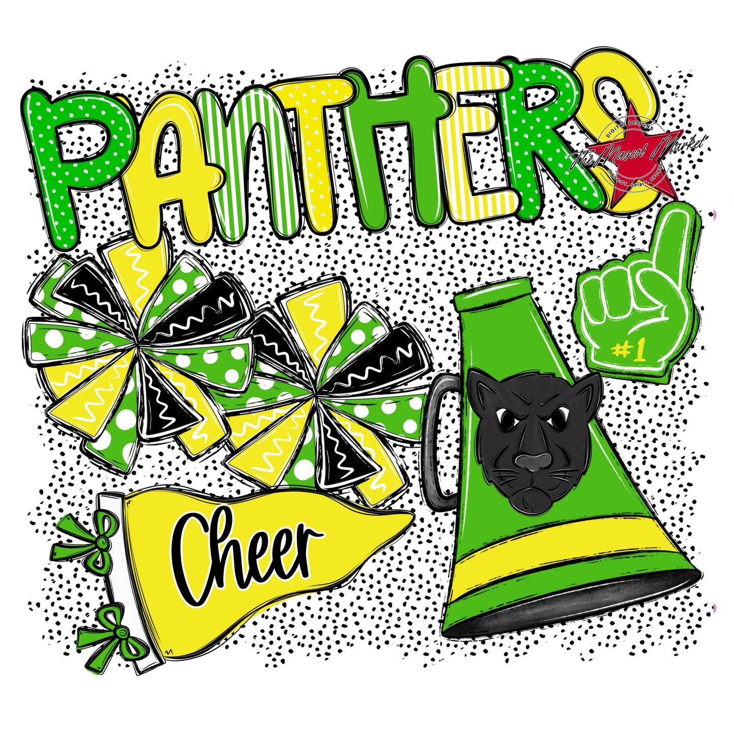 Panthers Cheer Spirit-Bright Green & Bright Yellow