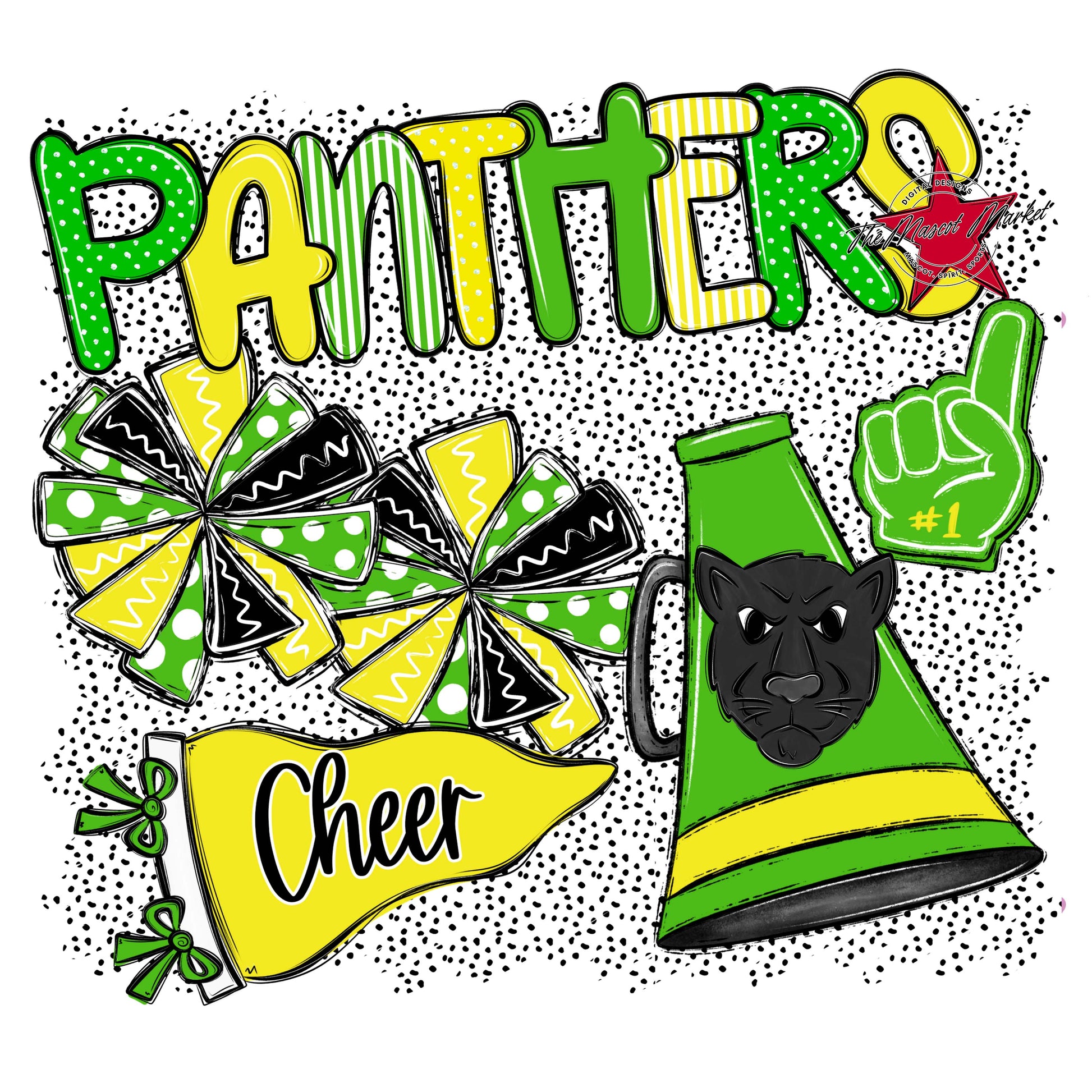 Panthers Cheer Spirit-Bright Green & Bright Yellow