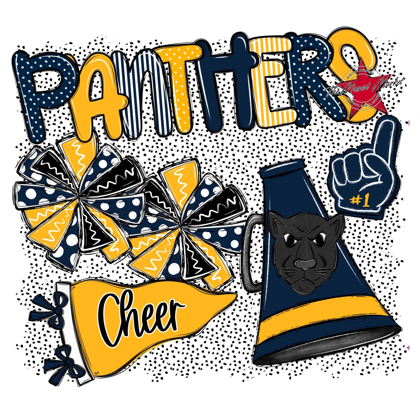 Panthers Cheer Spirit-Navy & Yellow