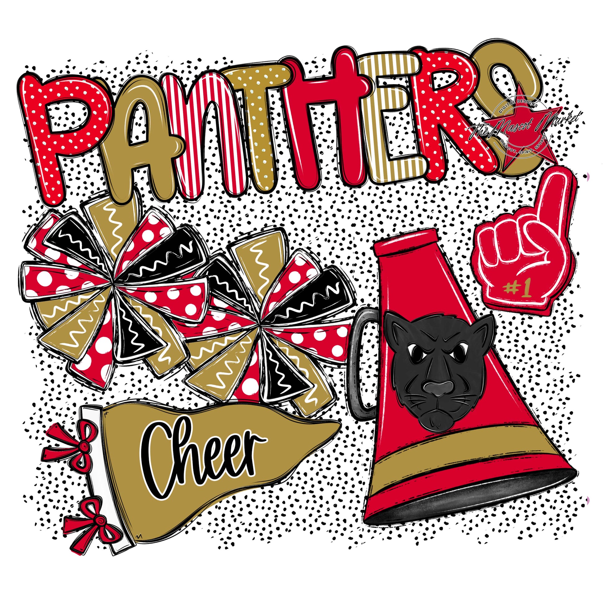 Panthers Cheer Spirit-Red & Gold