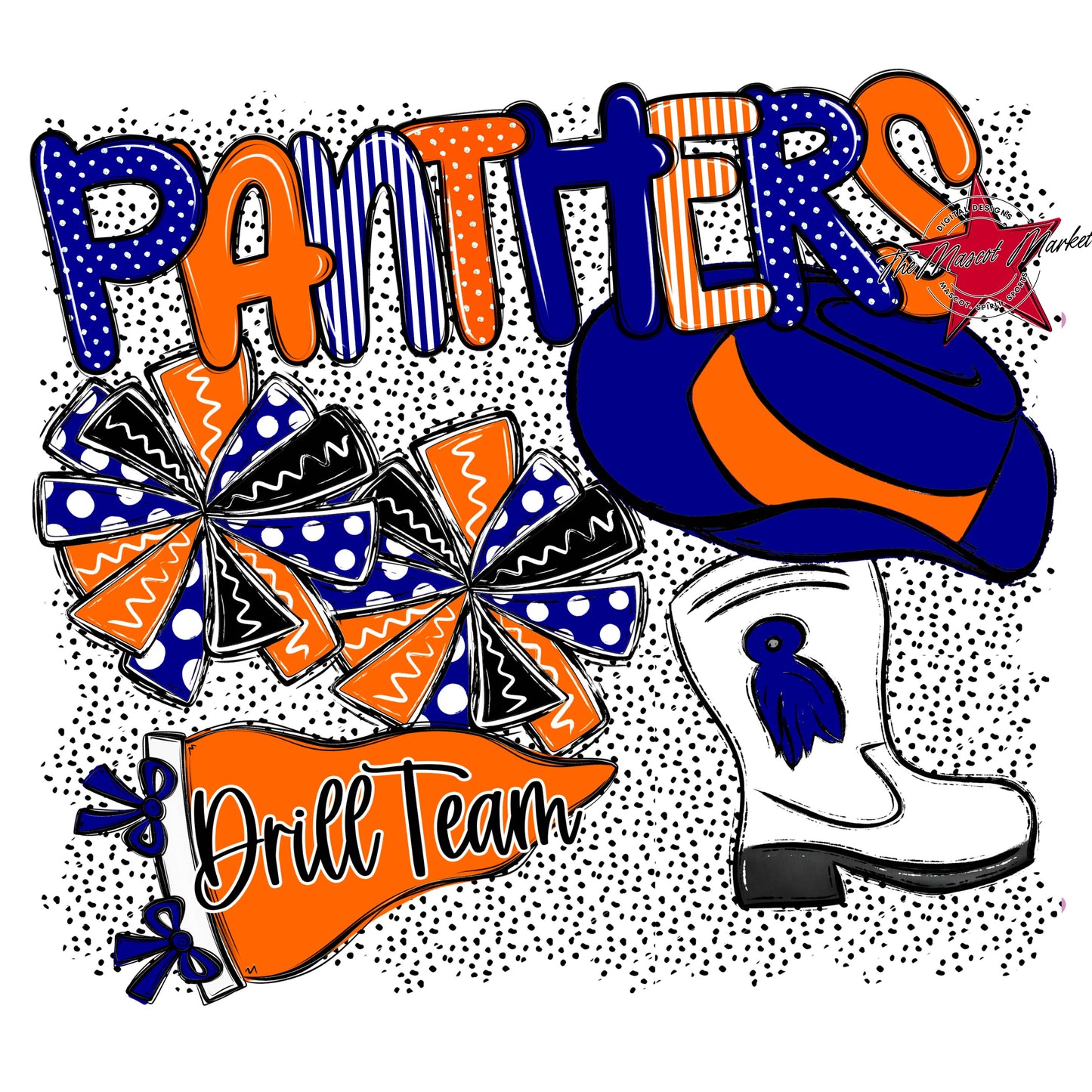 Panthers Drillteam Spirit-Blue & Orange