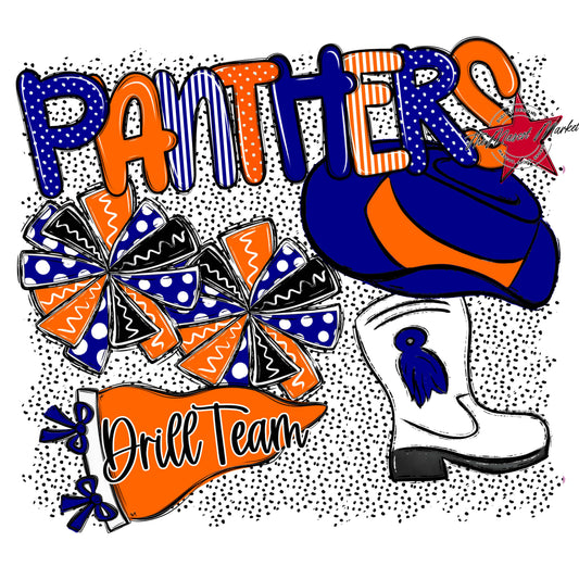 Panthers Drillteam Spirit-Blue & Orange